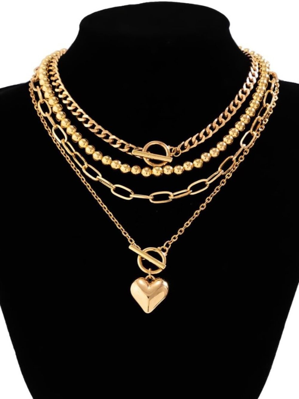 Layered Necklace for Women Non Tarnish Chunky Necklace Stack for Women Paperclip - Picture 7 of 9